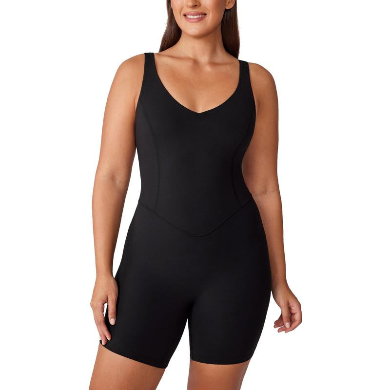 Hugcurve V Neck Workout Romper