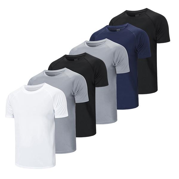 3/5 Pack Men's Quick-Dry Athletic Tees: All-Season Crewneck for Yoga & Sports