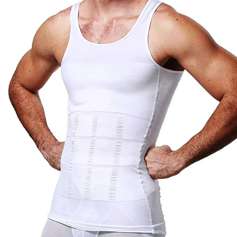 Men's SlimFit Shapewear Tank: Tummy Control & Waist-Defining Undershirt