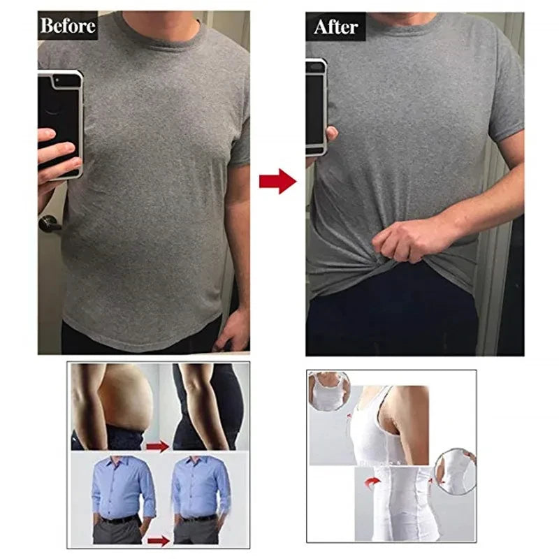Men's SlimFit Shapewear Tank: Tummy Control & Waist-Defining Undershirt