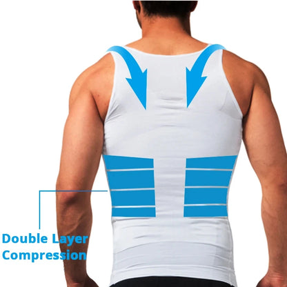 Men's SlimFit Shapewear Tank: Tummy Control & Waist-Defining Undershirt