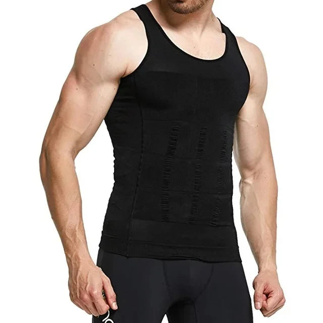 Men's SlimFit Shapewear Tank: Tummy Control & Waist-Defining Undershirt