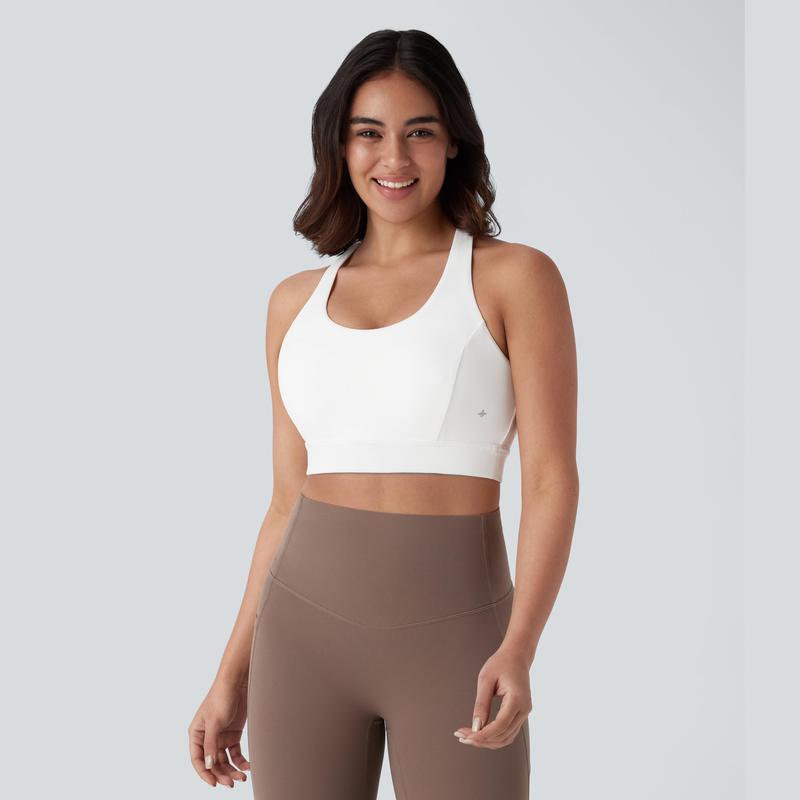 Backless Crisscross Yoga Bra: Low Support for D to F Cups