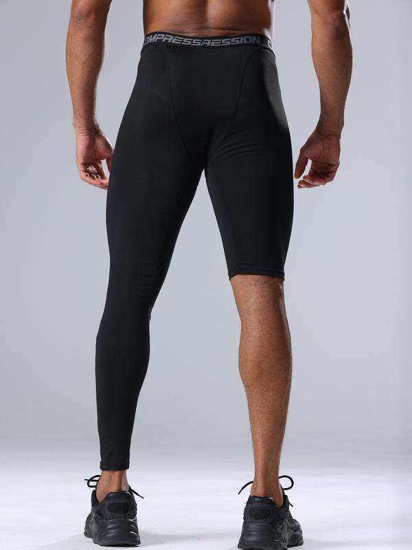 Men's One-Leg Compression Shorts: Quick-Dry, Comfort-Fit for Yoga, Football & Sports